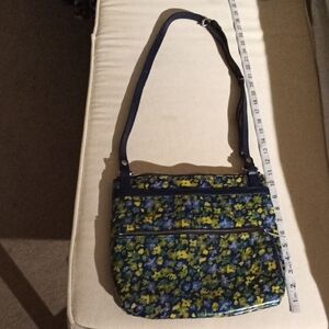 Patricia Nash BNWOT Floral Blue& Yellow Ellson Leather Crossbody Bag